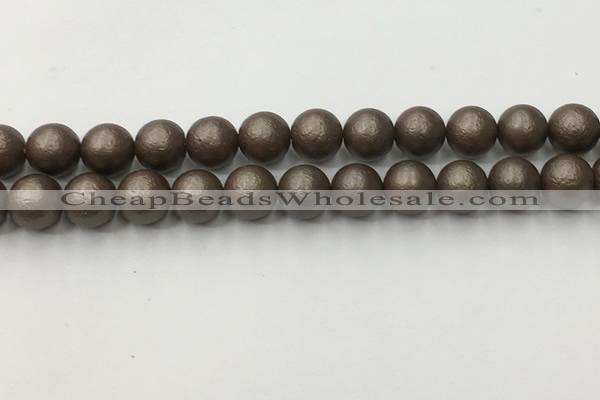 CSB2514 15.5 inches 12mm round matte wrinkled shell pearl beads