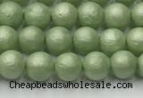 CSB2530 15.5 inches 4mm round matte wrinkled shell pearl beads