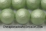 CSB2534 15.5 inches 12mm round matte wrinkled shell pearl beads