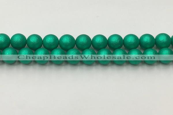 CSB2564 15.5 inches 12mm round matte wrinkled shell pearl beads