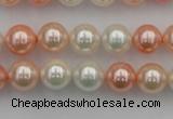 CSB321 15.5 inches 10mm round mixed color shell pearl beads
