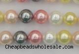 CSB323 15.5 inches 10mm round mixed color shell pearl beads