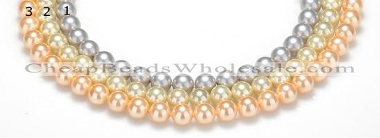CSB34 16 inches 12mm round shell pearl beads Wholesale