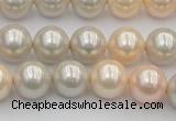 CSB351 15.5 inches 12mm round mixed color shell pearl beads