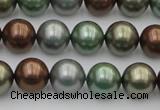 CSB367 15.5 inches 12mm round mixed color shell pearl beads