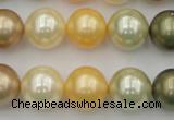 CSB373 15.5 inches 14mm round mixed color shell pearl beads