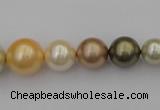 CSB407 15.5 inches 8mm - 16mm round mixed color shell pearl beads