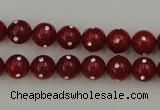 CSB434 15.5 inches 10mm round shell pearl with rhinestone beads