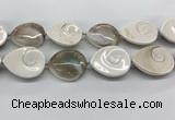 CSB4505 15.5 inches 28*38mm - 32*42mm teardrop shell beads wholesale