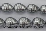 CSB550 15.5 inches 12*15mm whorl teardrop shell pearl beads