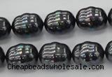 CSB586 15.5 inches 13*16mm whorl oval shell pearl beads