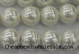 CSB620 15.5 inches 14mm whorl round shell pearl beads