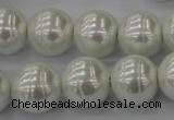 CSB635 15.5 inches 16mm whorl round shell pearl beads