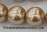 CSB662 15.5 inches 22mm whorl round shell pearl beads