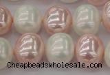 CSB712 15.5 inches 16*19mm oval mixed color shell pearl beads