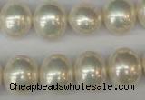 CSB800 15.5 inches 13*15mm oval shell pearl beads wholesale