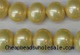 CSB808 15.5 inches 13*15mm oval shell pearl beads wholesale