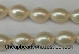 CSB845 15.5 inches 10*14mm rice shell pearl beads wholesale