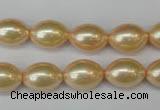 CSB847 15.5 inches 10*14mm rice shell pearl beads wholesale