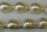CSB873 15.5 inches 14*19mm teardrop shell pearl beads wholesale