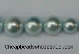CSB922 15.5 inches 8mm - 14mm round shell pearl beads wholesale
