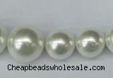 CSB930 15.5 inches 8mm - 16mm round shell pearl beads wholesale