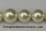 CSB931 15.5 inches 8mm - 16mm round shell pearl beads wholesale