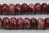 CSE66 15.5 inches 8*12mm rondelle dyed natural sea sediment jasper beads