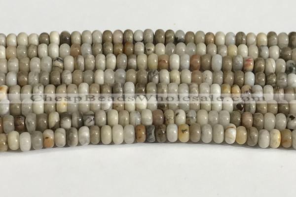 CSL162 15.5 inches 3*4.8mm 

rondelle sliver leaf jasper beads wholesale