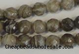 CSL91 15.5 inches 6mm faceted round silver leaf jasper beads wholesale