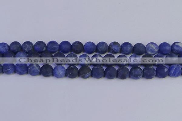 CSO545 15.5 inches 14mm round matte sodalite beads wholesale