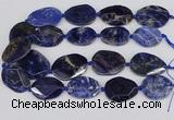 CSO824 15.5 inches 25*35mm - 30*40mm faceted freeform sodalite slab beads