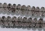 CSQ111 7*12mm faceted rondelle grade AA natural smoky quartz beads