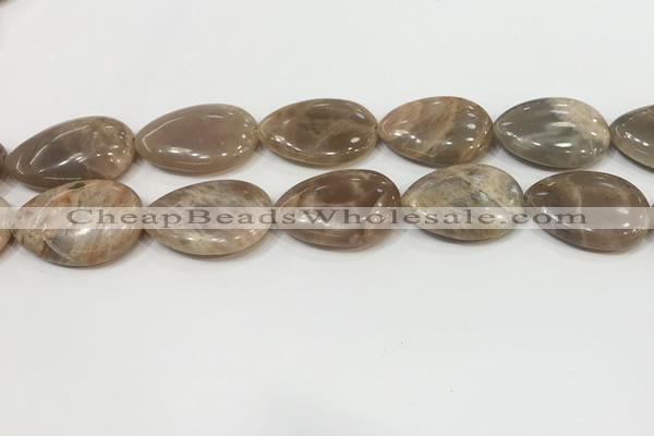 CSS411 15.5 inches 20*30mm flat teardrop sunstone beads wholesale