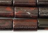CTB1046 15 inches 8*16mm - 8*18mm tube brecciated jasper beads