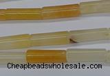 CTB321 15.5 inches 4*13mm tube yellow jade beads wholesale