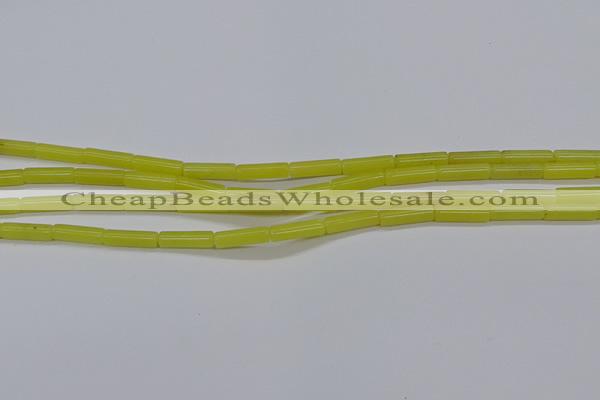 CTB323 15.5 inches 4*13mm tube lemon jade beads wholesale