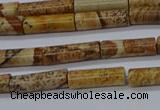 CTB332 15.5 inches 4*13mm tube picture jasper beads wholesale
