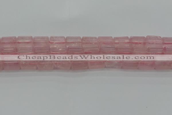 CTB501 15.5 inches 10*13mm triangle rose quartz beads wholesale