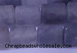 CTB565 15.5 inches 10*13mm triangle matte cloudy quartz beads