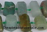 CTB755 6*10mm - 8*12mm faceted tube blue & green kyanite beads