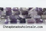 CTB877 13*25mm - 14*19mm faceted tube amethyst beads