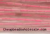 CTB969 15 inches 2*4mm tube rose quartz beads