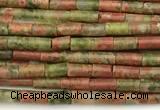 CTB984 15 inches 2*4mm tube unakite beads