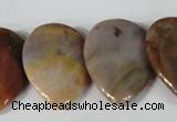 CTD10 Top drilled 22*30mm flat teardrop jasper gemstone beads