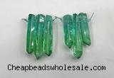 CTD1221 Top drilled 7*30mm - 9*45mm sticks plated quartz beads