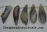 CTD1537 Top drilled 30*65mm - 35*75mm freeform agate slab beads