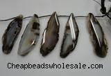 CTD1539 Top drilled 30*70mm - 35*80mm freeform agate slab beads