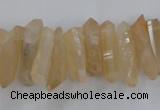 CTD1624 Top drilled 4*15mm - 6*35mm sticks plated quartz beads