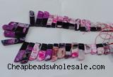 CTD1987 Top drilled 10*25mm - 12*50mm sticks agate gemstone beads